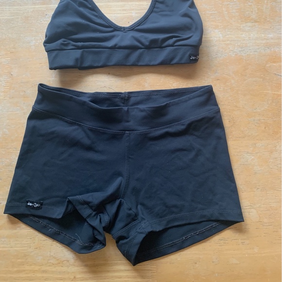 Jo Jax Dark Grey Tri Top and Booty Short Set - Picture 2 of 7